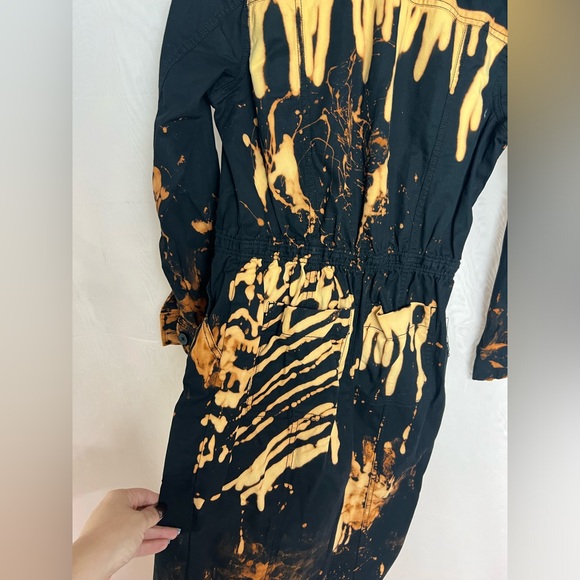 Upcycled hand dyed bleached jumpsuit - Picture 8 of 10